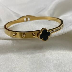 Black Clover Stainless Steel Bracelet